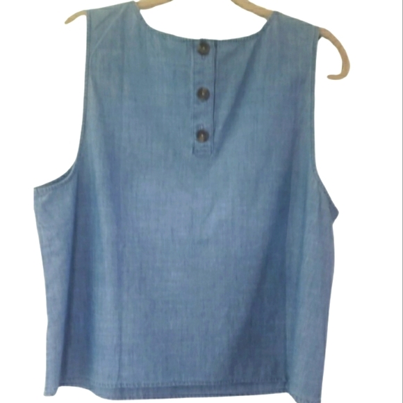 NWOT J.Crew Chambray Tank Top Womens Xl - Picture 2 of 5